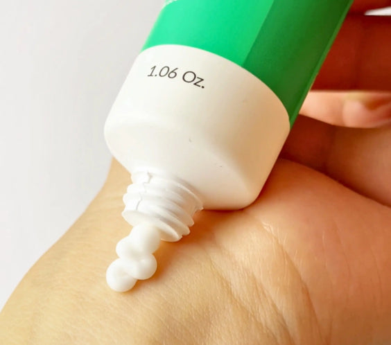 Applying Atoskin Cream to the wrist – gentle formula for eczema, psoriasis, and sensitive skin.